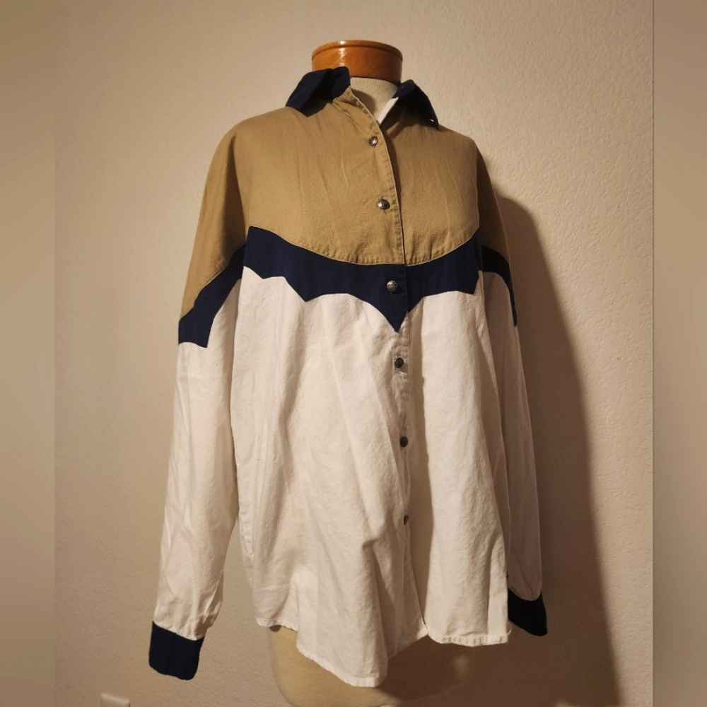Vintage Adobe Rose Western Wear Button-up Women's Large